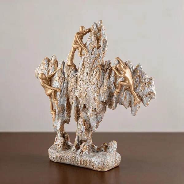 Resin_Silver_Gold_Mountain_Climber_Sculpture