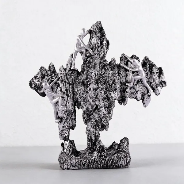 Resin_Modern_Silver_Abstract_Textured_Sculpture