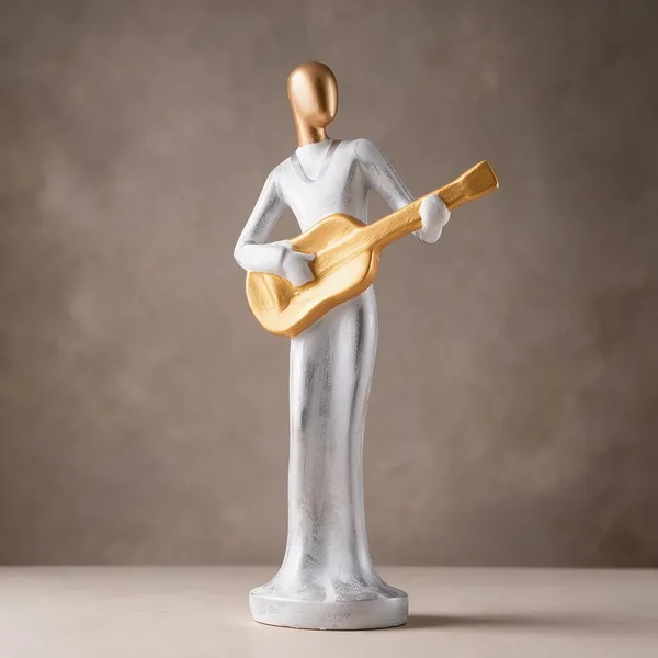 Resin_Artistic_White_Gold_Guitarist_Musician_Figurine