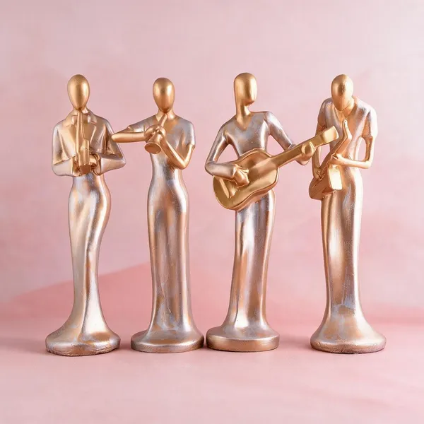 Resin_Contemporary_Abstract_Musician_Band_Figurine_Set_Of_4
