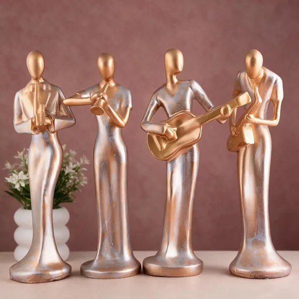 Resin_Contemporary_Abstract_Musician_Band_Figurine_Set_Of_4