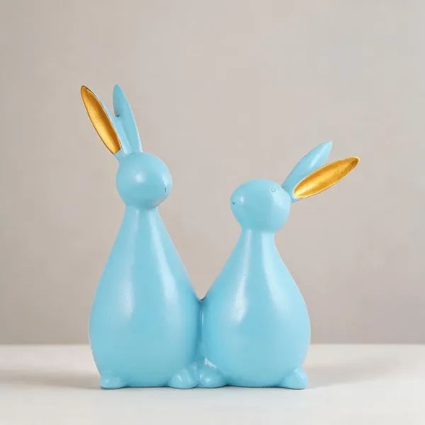 Resin_Playful_Sky_Blue_Rabbit_Couple_Figurine