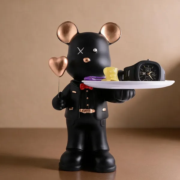 Resin_Decorative_Black_Mouse_Butler_Formal_Attire_Tray_Figurine