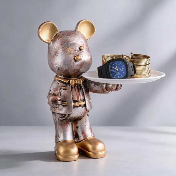 Resin_Decorative_Gold_Silver_Bear_Serving_Tray_Figurine