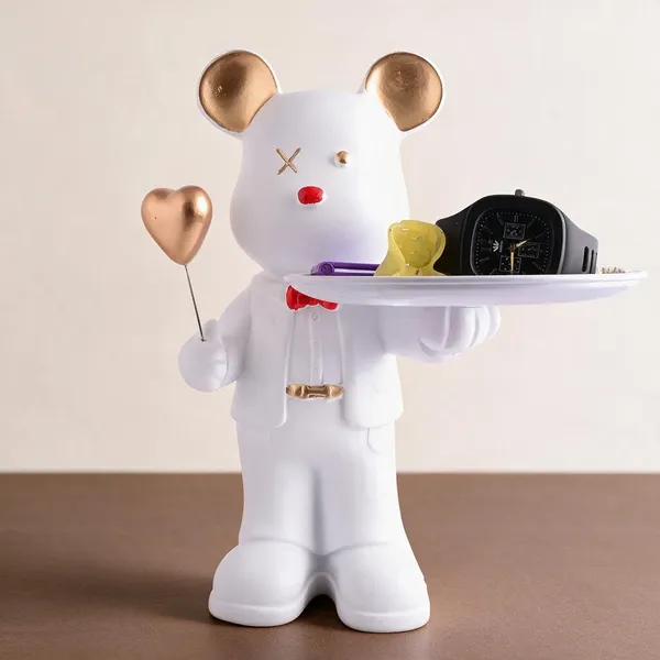 Resin_Decorative_White_Mouse_Butler_Tray_Figurine