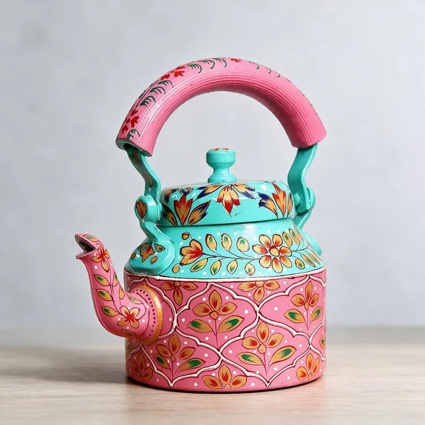 Metal_Traditional_Floral_Pink_Blue_Tea_Kettle_Showpiece