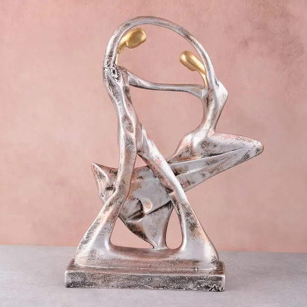 Resin_Decorative_Silver_Gold_Abstract_Couple_Sculpture
