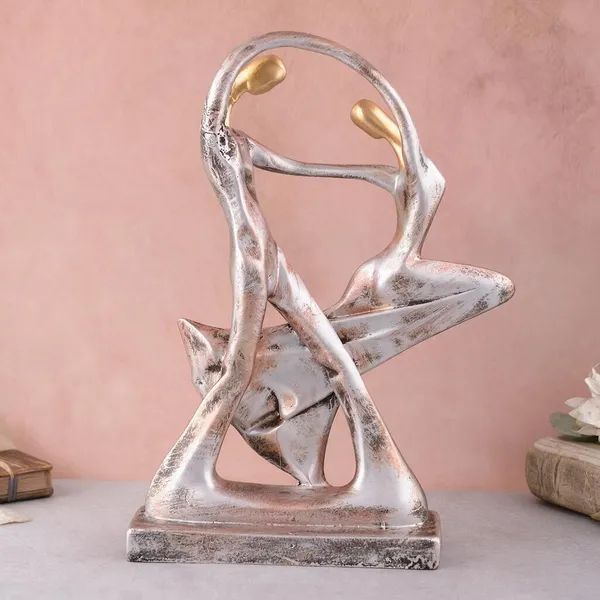 Resin_Decorative_Silver_Gold_Abstract_Couple_Sculpture