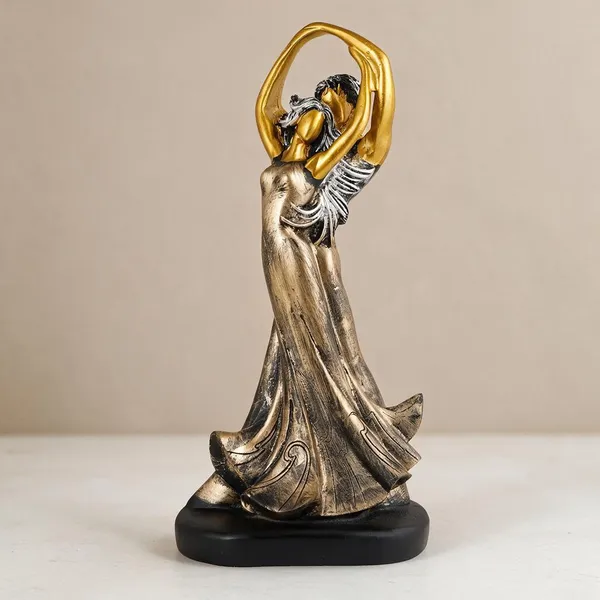 Resin_Antique_Gold_Dancing_Woman_Figurine