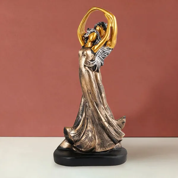 Resin_Antique_Gold_Dancing_Woman_Figurine