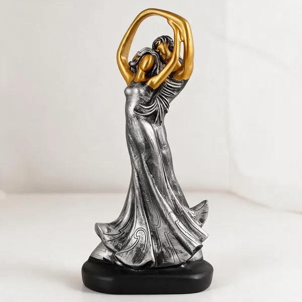 Resin_Abstract_Dancing_Couple_Golden_Black_Showpiece