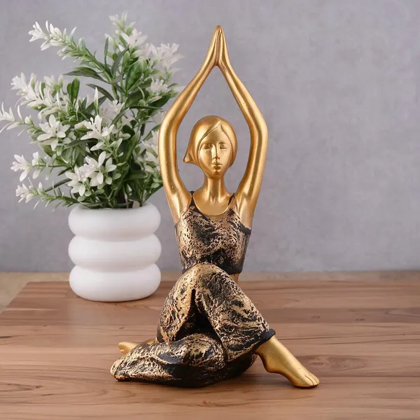 Resin_Gold_Black_Yoga_Pose_Female_Figurine_Set
