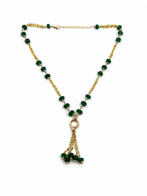 Green_Beaded_Gold_Tone_Necklace_for_Women