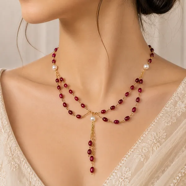 Red_Beaded_Layered_Necklace_for_Women