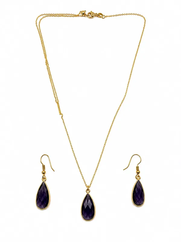 Purple_Gold-Tone_Teardrop_Necklace_Set_for_Women