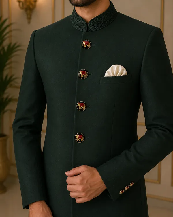 Gold_Tone_Elephant_Design_Sherwani_Button_for_Men
