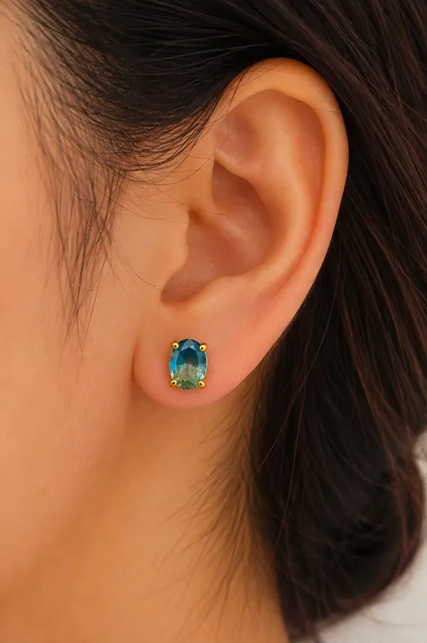 Blue_Oval_Gemstone_Stud_Earrings_for_Women