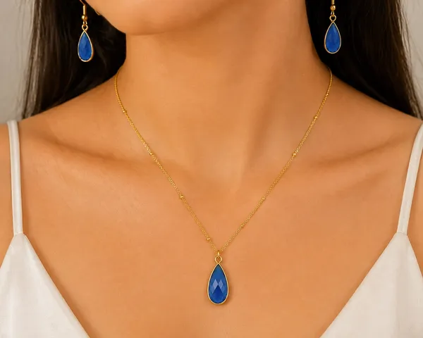 Blue_Teardrop_Pendant_Necklace_And_Earrings_Set_for_Women