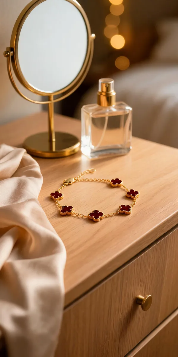 Gold-Tone_And_Red_Italian_Brass_Bracelet_For_Women
