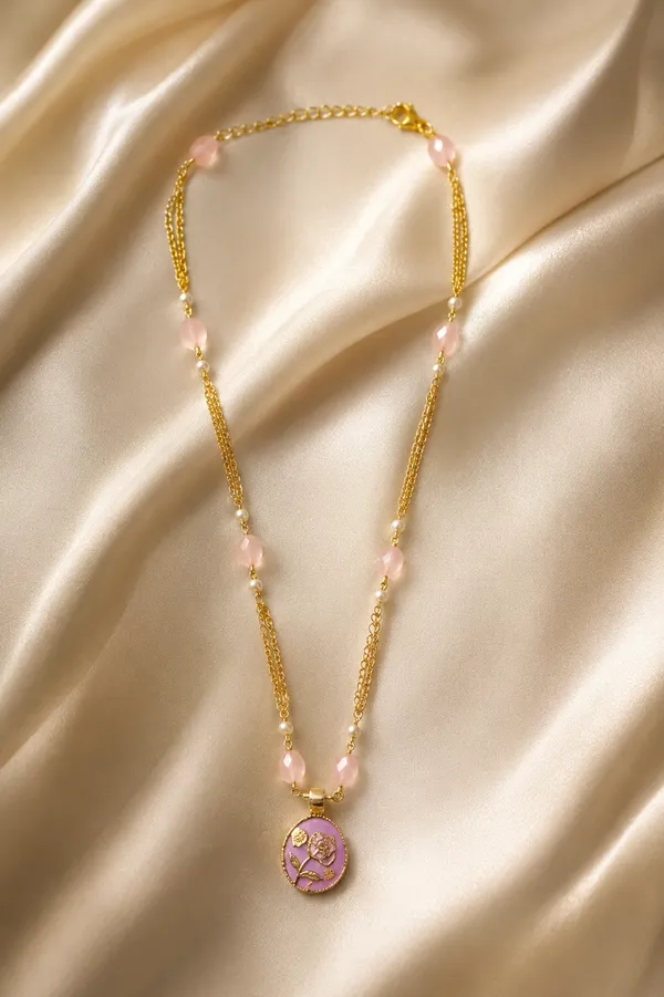 Gold_Tone_Beaded_Floral_Pendant_Necklace_for_Women