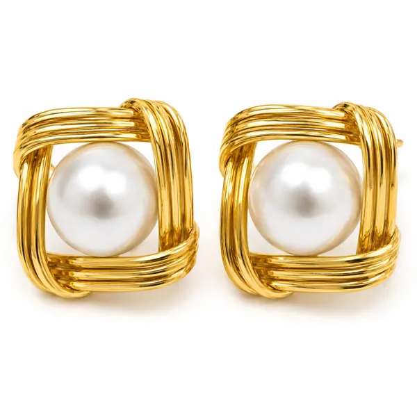 Gold_Tone_Pearl_Square_Stud_Earrings_for_Women