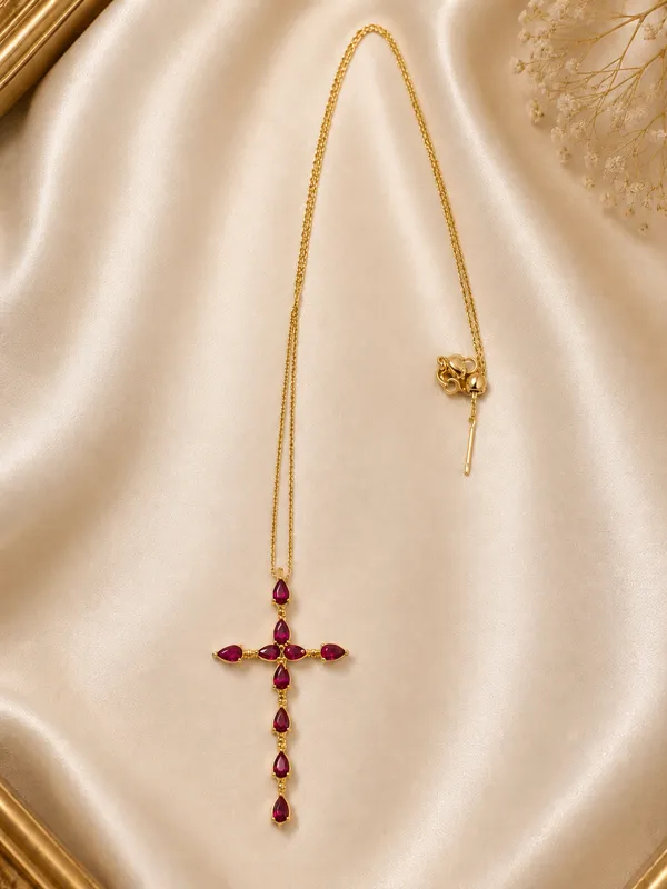Gold_Tone_Red_Stone_Cross_Pendant_Necklace_for_Women