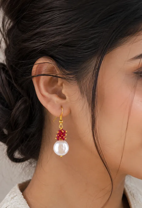 Gold_Tone_Pearl_Beaded_Drop_Earrings_For_Women