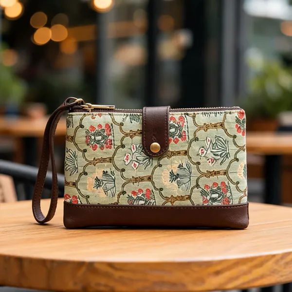 Green_Cotton_Wristlet_Clutch_For_Women