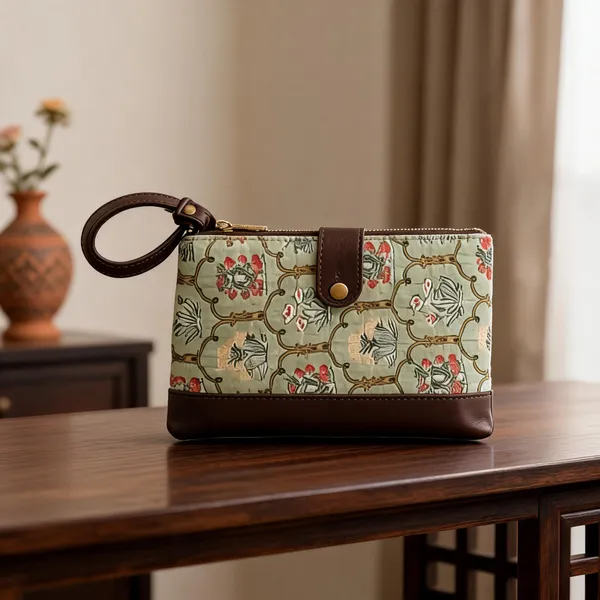 Green_Cotton_Wristlet_Clutch_For_Women