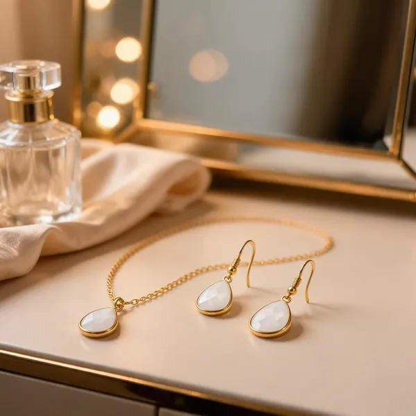 Gold-Tone_Italian_Brass_Necklace_And_Earrings_Set_For_Women