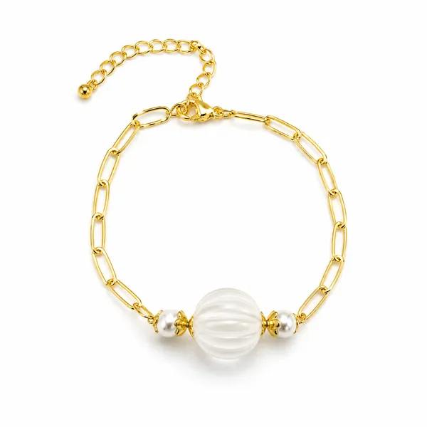Gold-Tone_Pearl_Chain_Bracelet_for_Women