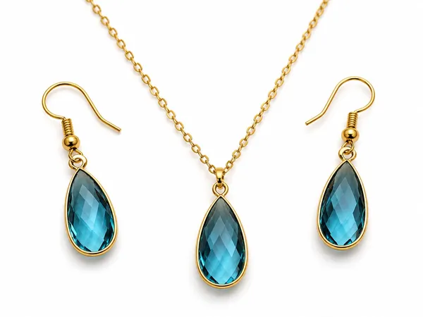 Gold_Tone_Blue_Teardrop_Necklace_Set_for_Women