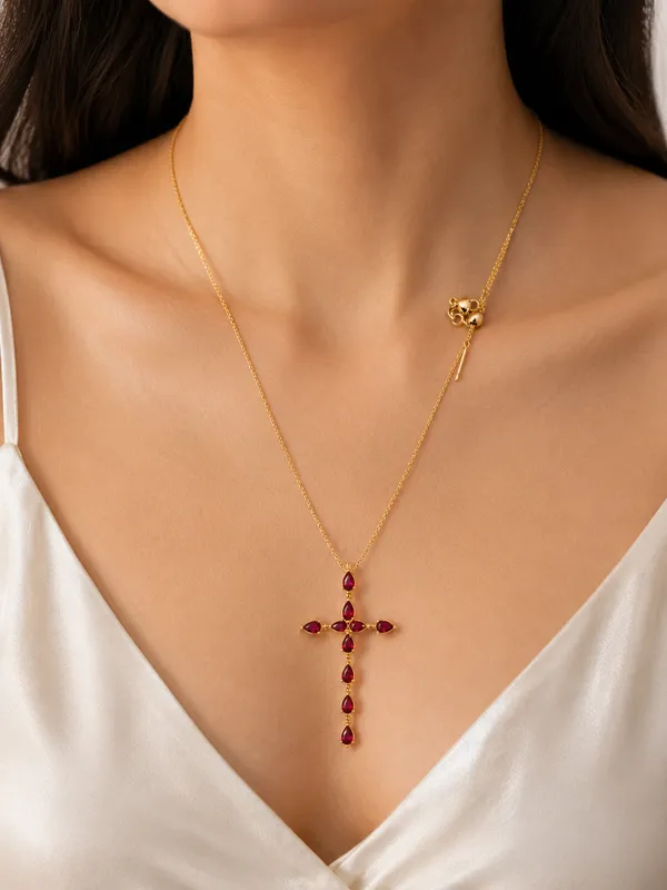 Gold_Tone_Red_Stone_Cross_Pendant_Necklace_for_Women