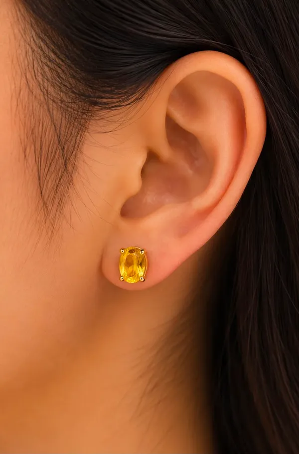 Yellow_Oval_Stone_Stud_Earrings_for_Women