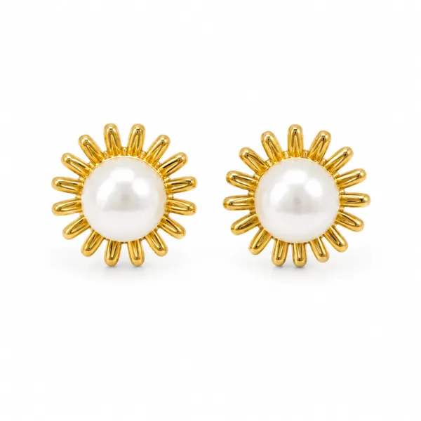 Gold_Tone_Pearl_Sunburst_Stud_Earrings_for_Women