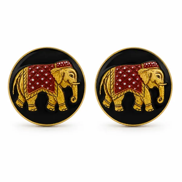Gold_Tone_Elephant_Motif_Cufflinks_for_Men