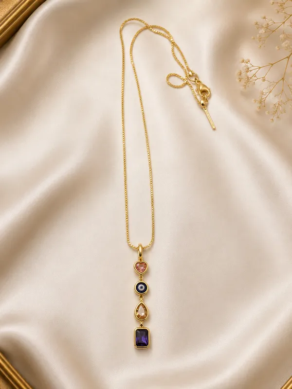 Gold_Tone_Multi-Colour_Pendant_Necklace_for_Women