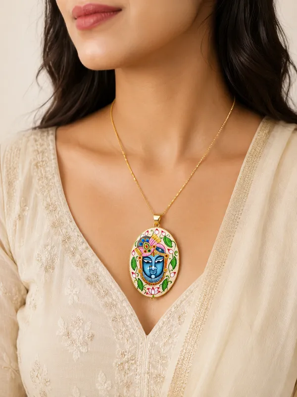 Gold-Tone_Krishna_Enamel_Pendant_for_Women