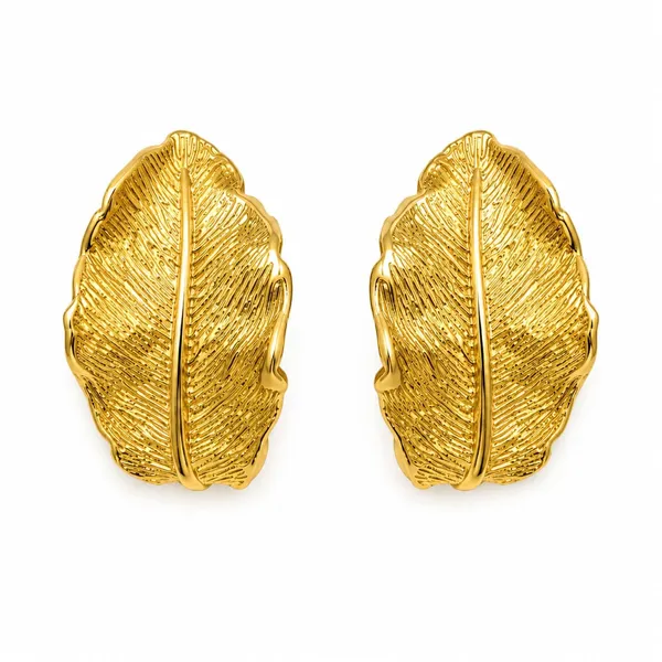 Gold_Tone_Leaf_Stud_Earrings_for_Women