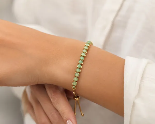 Green_Gold_Tone_Beaded_Bracelet_for_Women