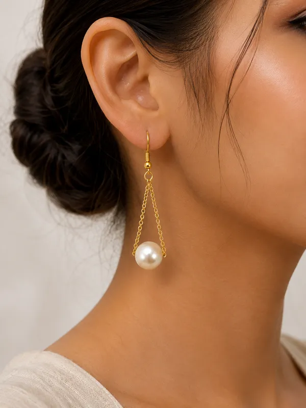 Gold_Tone_Pearl_Chain_Drop_Earrings_for_Women