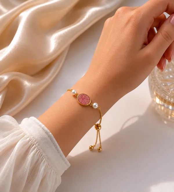 Gold_Tone_Beaded_Adjustable_Bracelet_For_Women