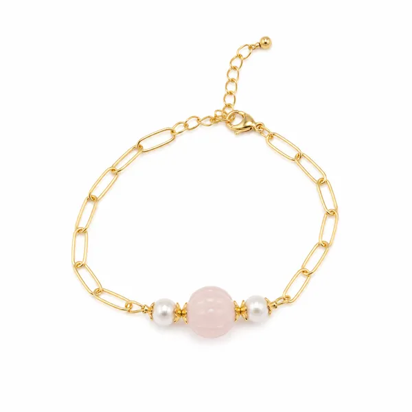 Gold_Tone_Pink_Bead_Pearl_Bracelet_for_Women