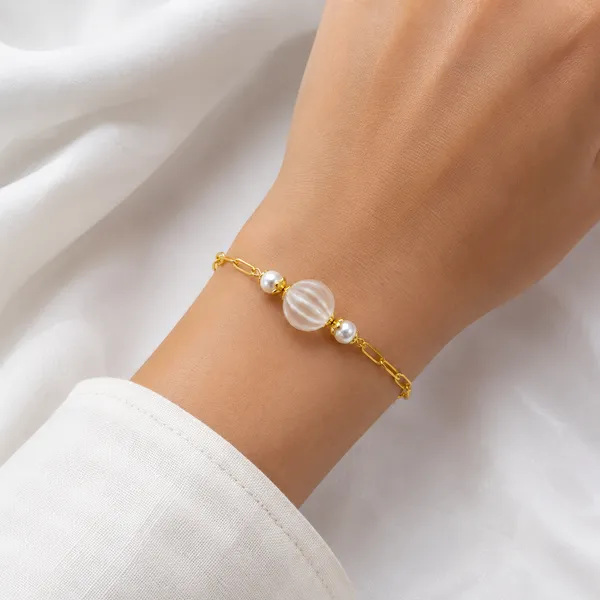 Gold-Tone_Pearl_Chain_Bracelet_for_Women