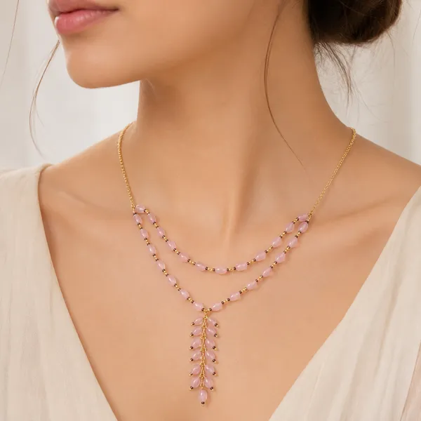 Gold_Tone_Pink_Beaded_Layered_Necklace_for_Women