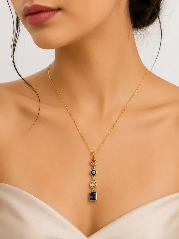 Gold_Tone_Multi-Colour_Pendant_Necklace_for_Women