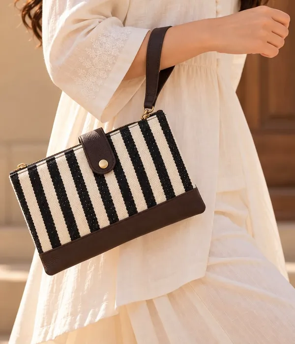 Black_Canvas_Striped_Crossbody_Bag_for_Women