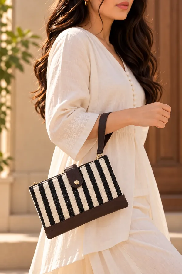 Black_Canvas_Striped_Crossbody_Bag_for_Women