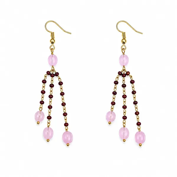 Pink_Beaded_Dangle_Earrings_for_Women