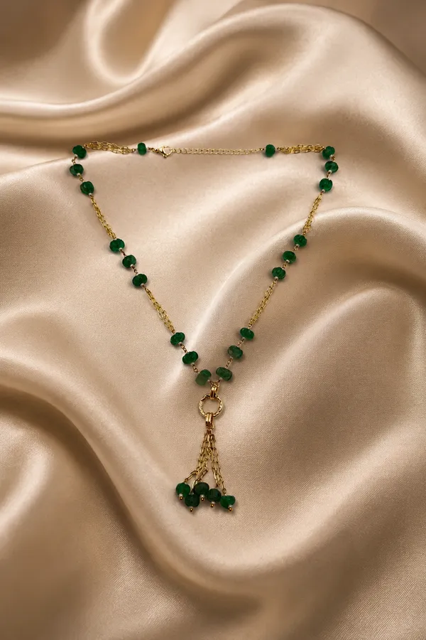 Green_Beaded_Gold_Tone_Necklace_for_Women